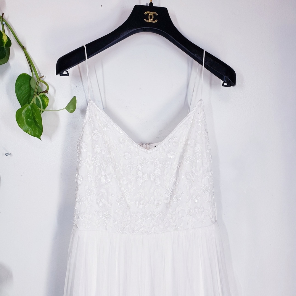 ADRIANNA PAPELL New Ivory Beaded Strap Midi Dress - Picture 9 of 14